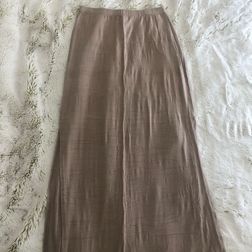 Final Touch Light Taupe Maxi Skirt